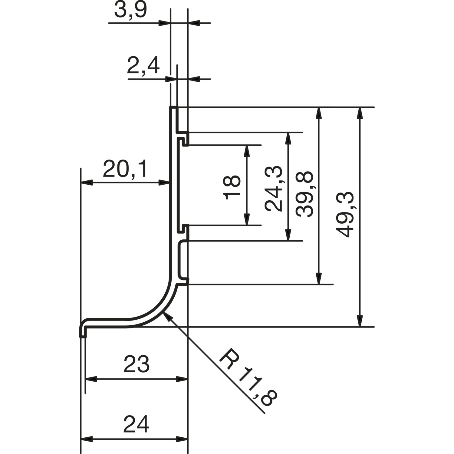 BR.J5M.AU RUČICA LAJSNA H BR J 5M 49x23 ZLATO BRUŠENO