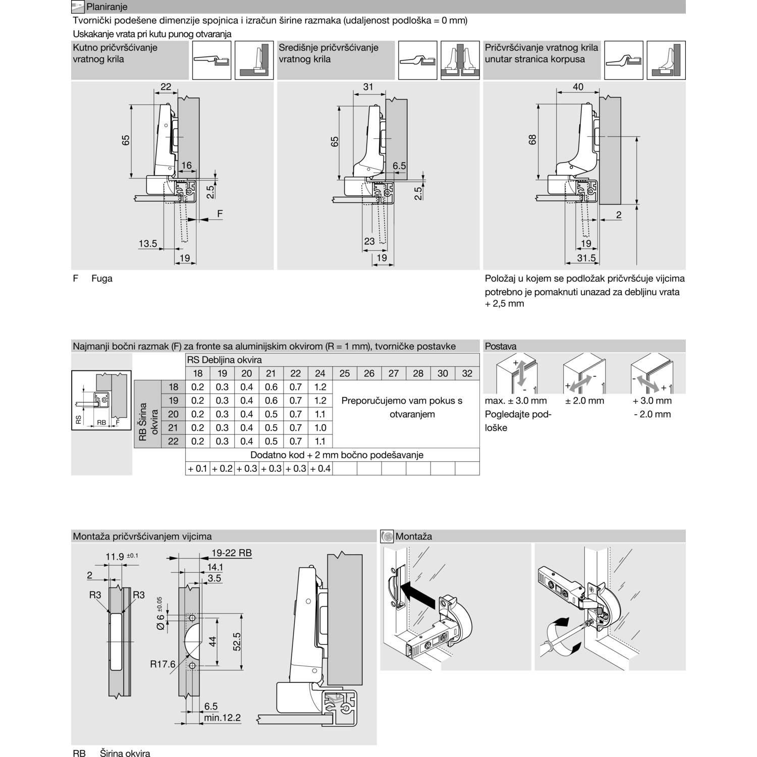 71B950A SPOJ.BLUM CLIP ALU R BLUMOTION