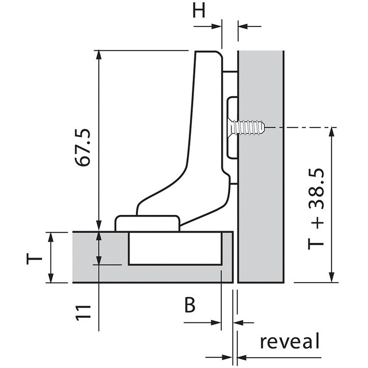 70M2750T SPOJ.BLUM CLIP K 45/9,5 BEZ OPRUGE