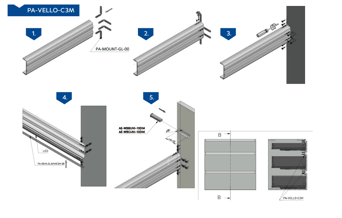 PA-VELLO-C4M-10 RUČICA LAJSNA VELLO C 4M ALU BIJELA