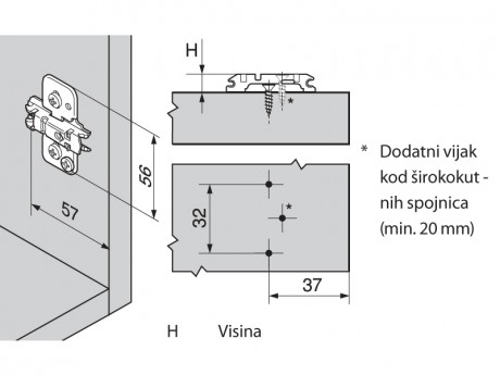 09173H7100 PODLOGA BLUM CLIP 0 REGUL.