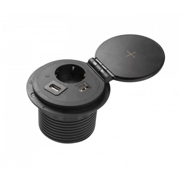 AE-BPW1SACP-20 UTIČNICA CHARGER PLUS 1X ŠUKO USB A+C RJ45 HDMI KABEL 1,5m CRNA