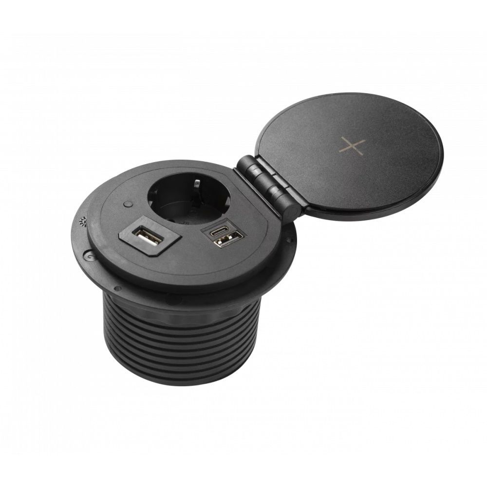 AE-BPW1SACP-20 UTIČNICA CHARGER PLUS 1X ŠUKO USB A+C RJ45 HDMI KABEL 1,5m CRNA