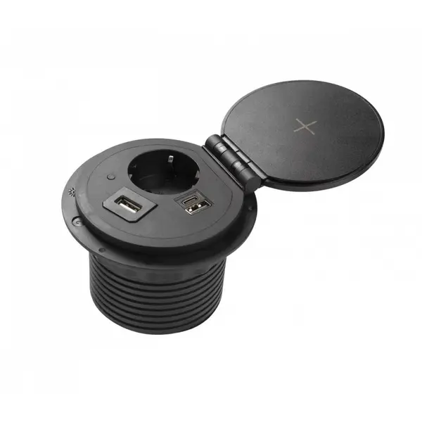 AE-BPW1SACP-20 UTIČNICA CHARGER PLUS 1X ŠUKO USB A+C RJ45 HDMI KABEL 1,5m CRNA