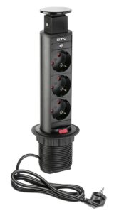 AE-BPW3S60-20 UTIČNICA IZVLAČNA G fi 60 PUSH 3X ŠUKO CRNA