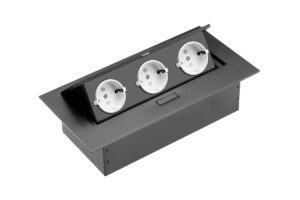 AE-PB03GS-20 UTIČNICA STOL. G PUSH 3X ŠUKO CRNA