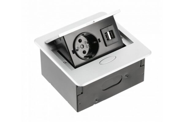 AE-PB1SAVA-53 UTIČNICA STOL. G PUSH 1X ŠUKO 2x USB KABEL 1,5m ALU