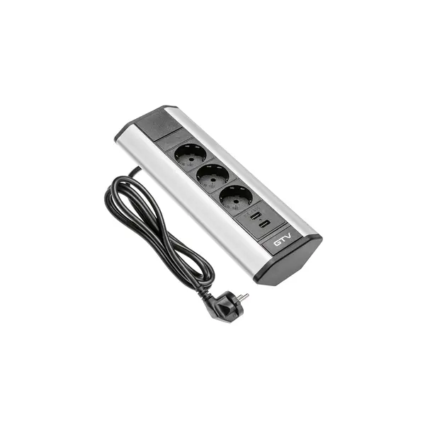 UTIČNICA KUTNA G 3X ŠUKO 2USB MCR SA KABLOM 1,5M