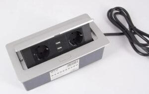 UTIČNICA STOL. G PUSH 2X ŠUKO 2x USB KABEL 1,5m ALU