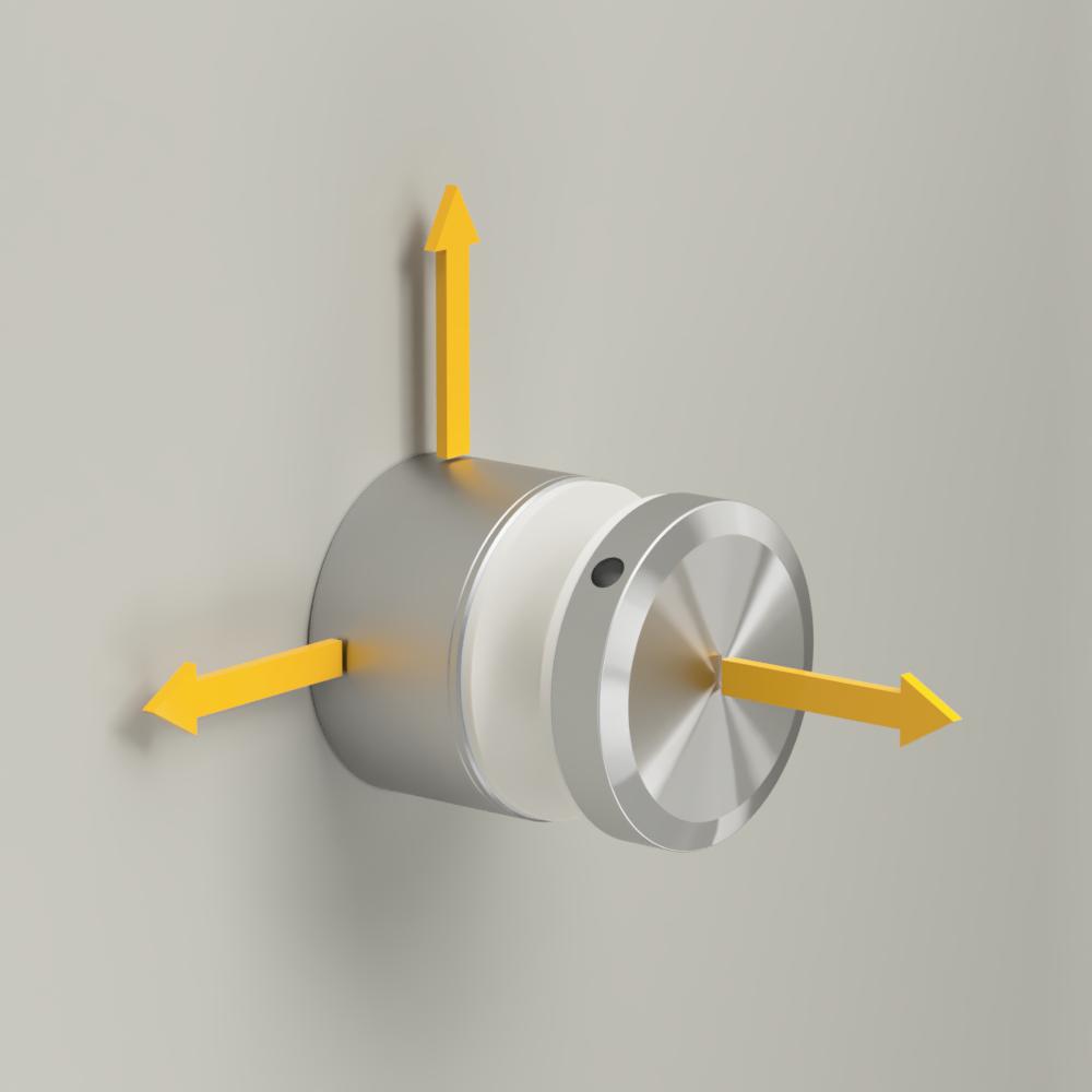 DRŽAČ STAKLA TOČKASTI FI50 H45 REG.INOX A2 SATINIRAN 3D