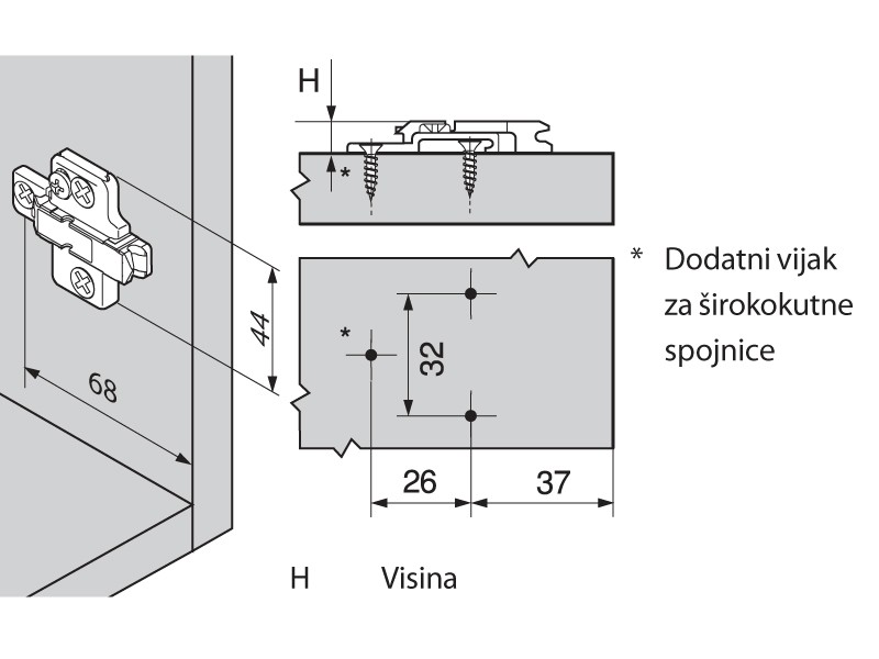 09175H719022 PODLOGA BLUM CLIP 18 mm