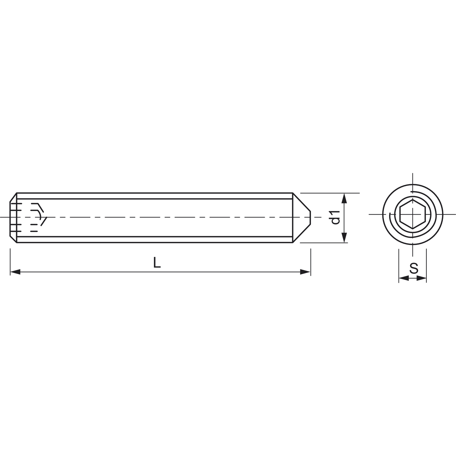 DIN914.M4.8.V IMBUS VIJAK DIN914 BEZ GLAVE M4X8 KONUS 45 100 kom