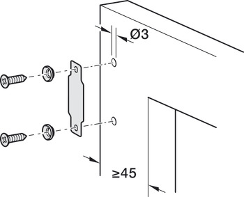 372.27.600 OKOV PODIZNI FREE SPACE DRŽAČ ALU FRONTE 45mm