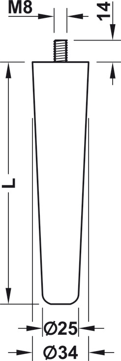 634.08.402 NOGA DRVO KONUS 150 HRAST