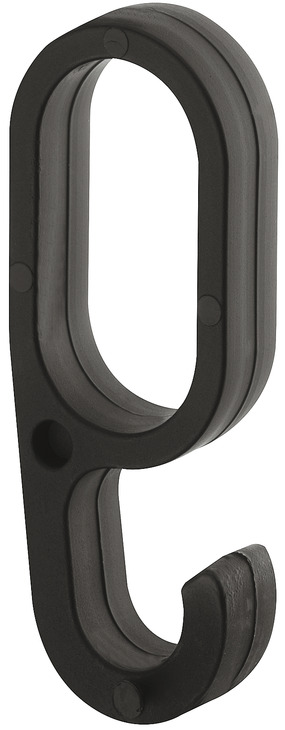 KUKICA ZA OVALNU ŠIPKU PVC crna