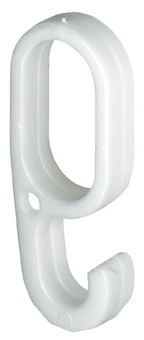 KUKICA ZA OVALNU ŠIPKU PVC bijela