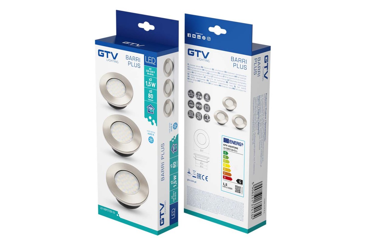 LD-OBP27ZB-53 LED GTV BARRI 3x1,5W 230V HLADNO BIJELA