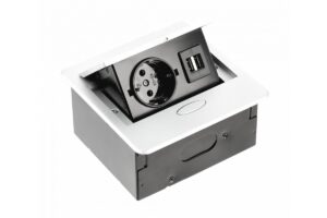 AE-PB1SAVA-10 UTIČNICA STOL. G PUSH 1X ŠUKO 2x USB KABEL 1,5m BIJELA