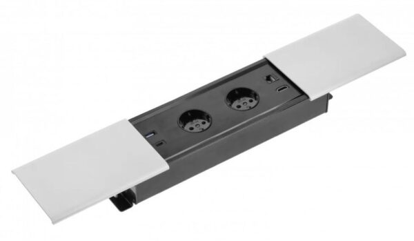UTIČNICA  PRESTINO 2X ŠUKO USB A+C RJ45 HDMI. KABEL 1,5m SIVA