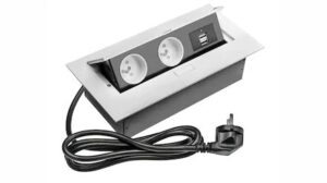 UTIČNICA STOL. G PUSH 2X ŠUKO 2x USB ALU SA KABLOM