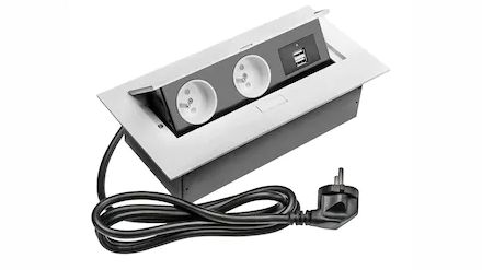 UTIČNICA STOL. G PUSH 2X ŠUKO 2x USB ALU SA KABLOM