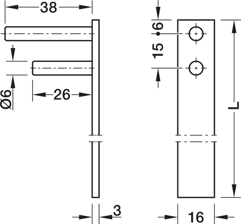 237.10.004 ŠIPKA BRAVICE ZA 3 LAD.H 800MM
