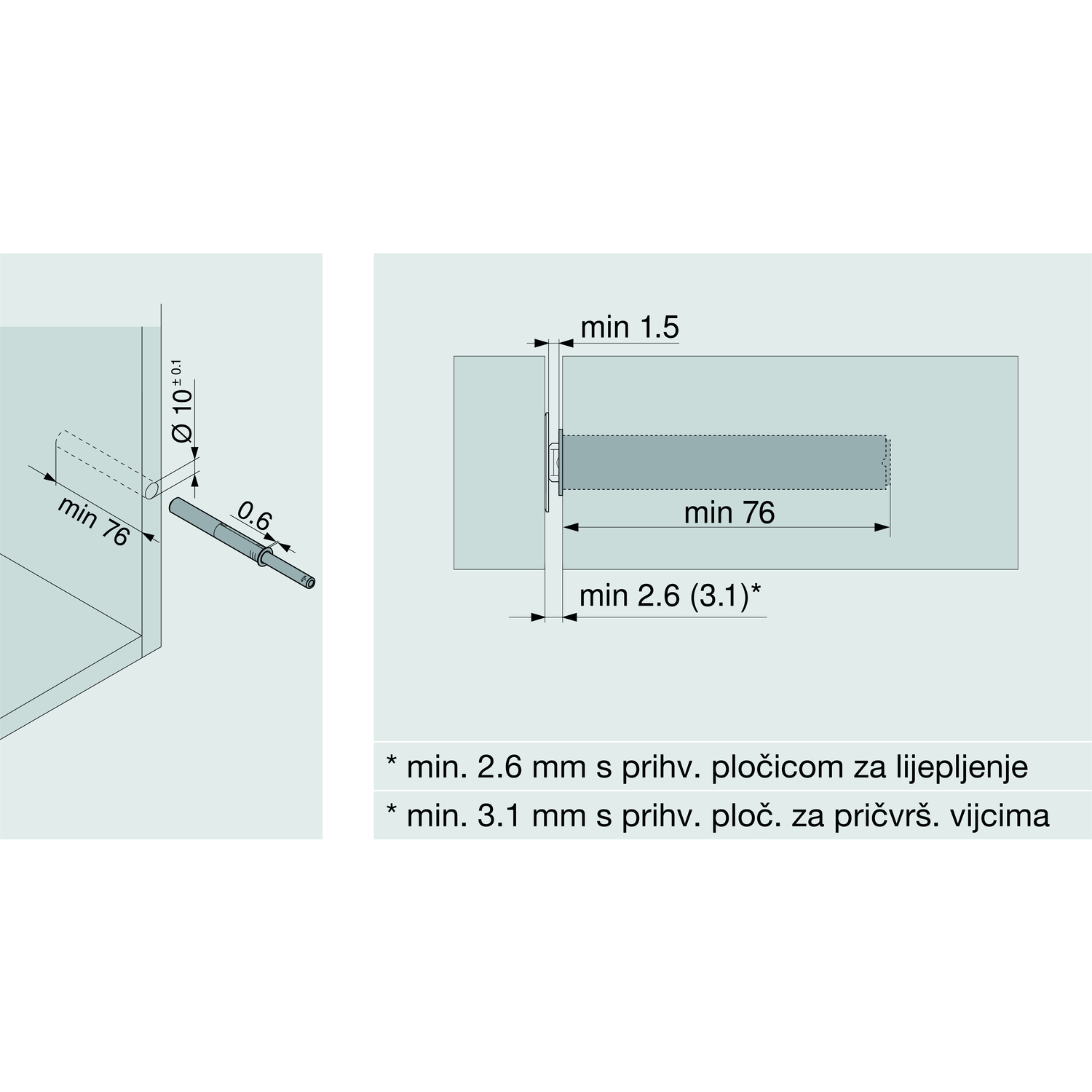 956A104C TIP ON ZA VRATA UNUTARNJA CRNI