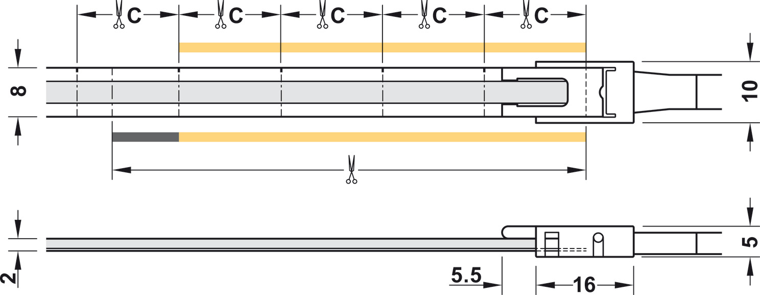 833.76.525 LED LOOX5 TRAKA 3105 24V 60s.m 4,8Wm T2700K 50m